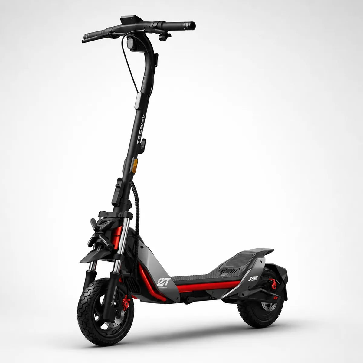 Segway Ninebot ZT3 Pro vue de profil, double suspension et plateau