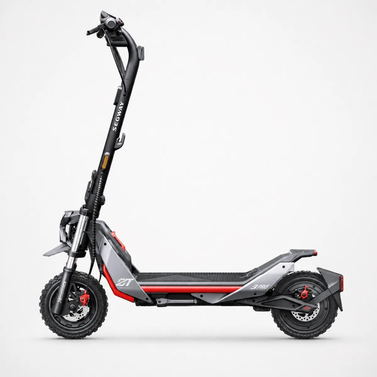 Segway Ninebot ZT3 Pro de trois quarts arriere, garde-boue et feu stop